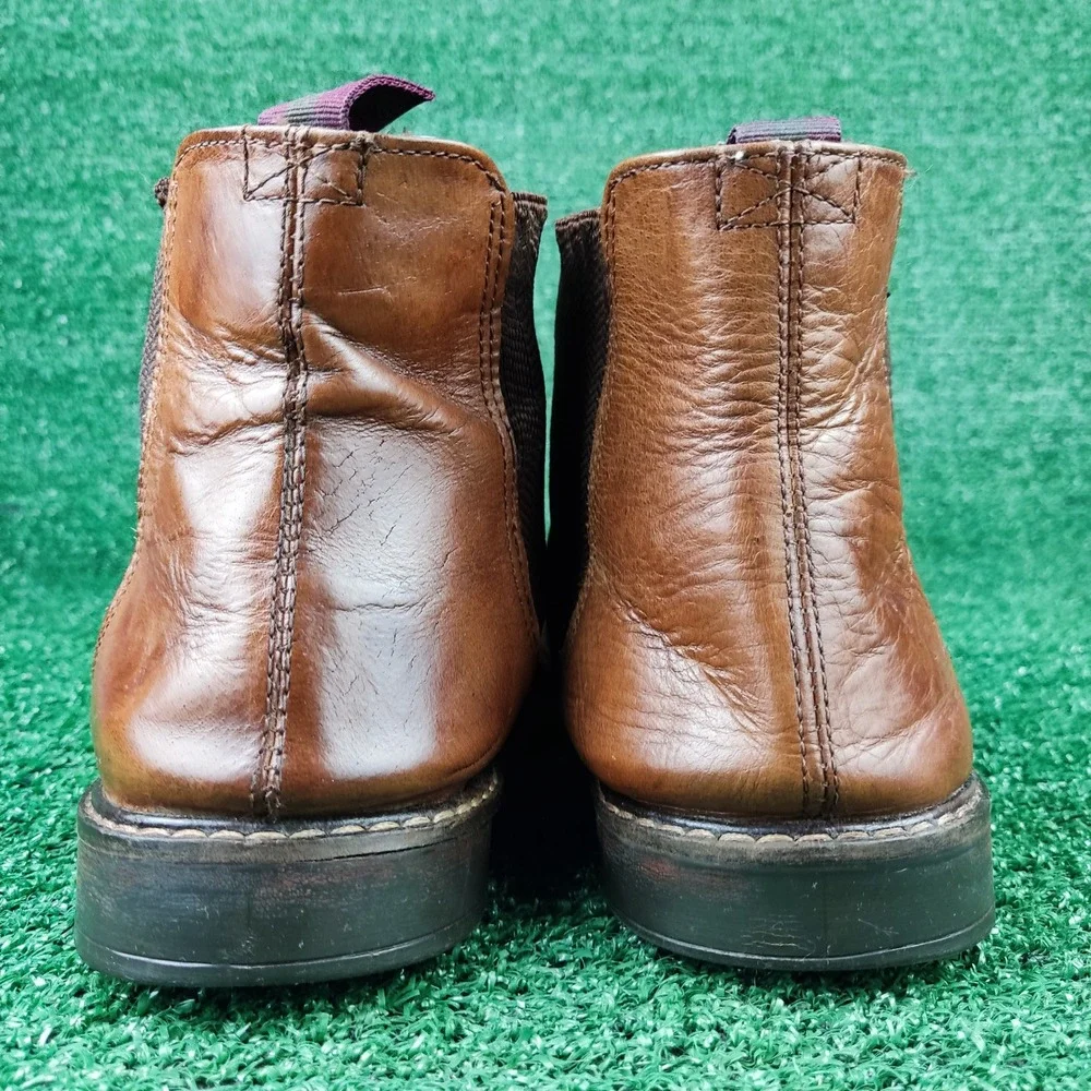 Crown Vintage Chelsea Boots Mens 12 Cognac Glory 2 Leather Ankle Pull On Brown